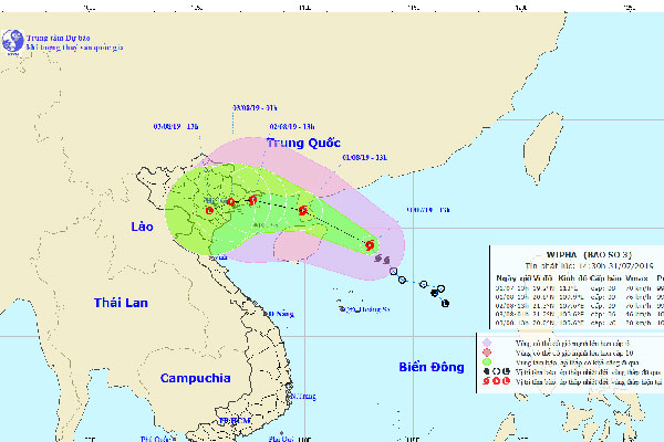 Bão số 3 tiếp tục mạnh thêm, dự báo đi vào đất liền các tỉnh từ Quảng Ninh đến Nam Định