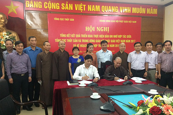 Kết quả triển khai Bản ghi nhớ hợp tác với Trung ương Giáo hội Phật giáo Việt Nam trong lĩnh vực thả giống phóng sinh, bảo vệ và tái tạo nguồn lợi thủy sản