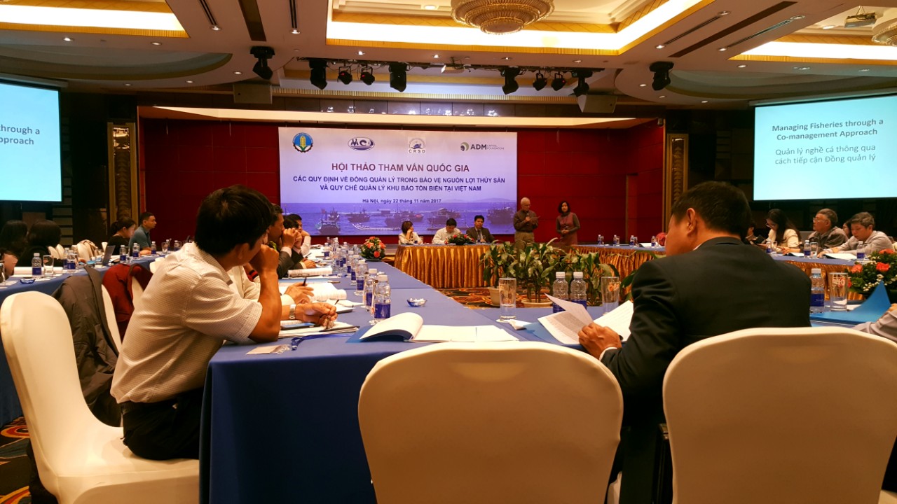 National consultation workshop on regulations on co-management in fisheries resources protection and management of Marine Protected Areas in Viet Nam