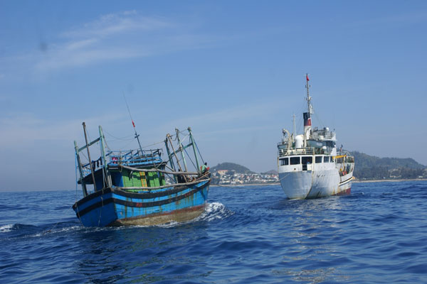 Hai tàu cá Phú Yên bị hỏng máy thả trôi